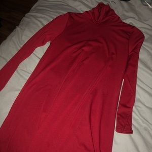 Red Turtle Neck Dress